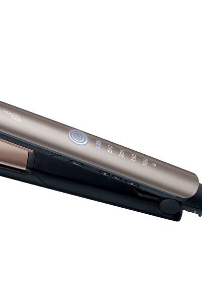 Remington Placă de îndreptat părul S8590, 230°C, 5 niveluri, Ceramică, Încălzire rapidă, Oprire automată, Auriu
