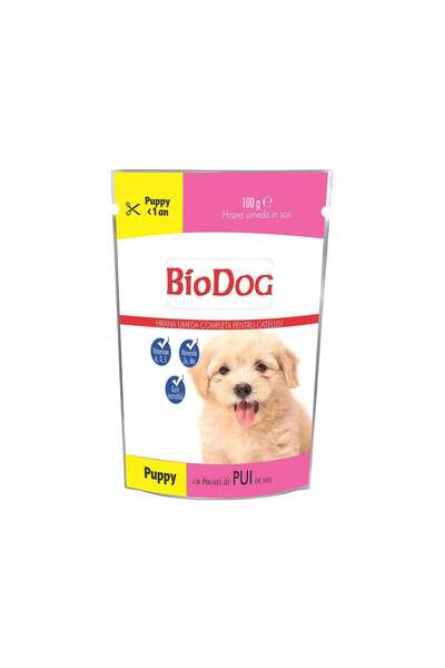 Biodog HRANA UMEDA PENTRU CATELUSI PLIC PUPPY PUI IN SOS 100G