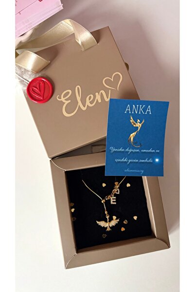 Alis Accessory İsim özel kutuda harfli anka kolye
