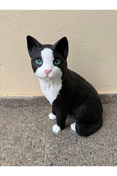 BilgeCe hoMe Smokin tekir cinsi kedi heykeli,smokin kedi heykeli,siyah beyaz ...