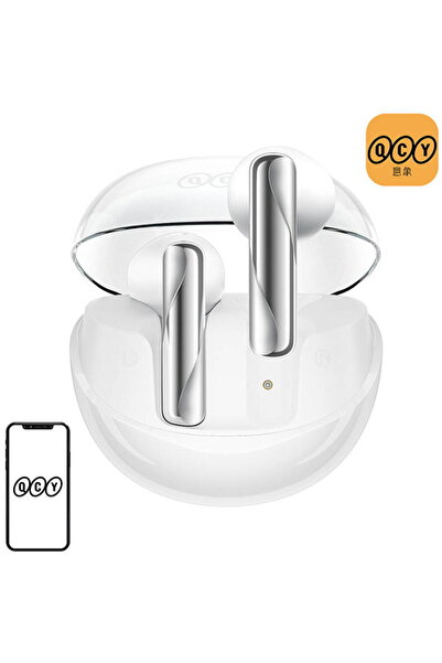 QCY TWS AilyBuds Clear T32 Aplicatia IPX5 Bluetooth 5.3 Alb