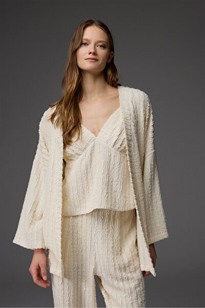 BONJOUR MADAME Kendinden Desenli Sırttan Bağlamalı Büstiyer Sabahlık Pantolon...