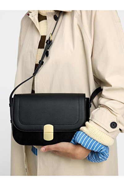 PARFOIS Kadın Kapaklı Deri Efektli Çapraz Çanta