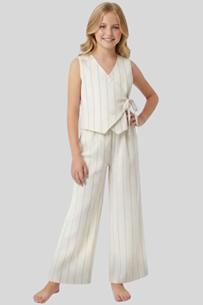 ww waka waka kids store Set pentru fete cu dungi vestă și pantaloni