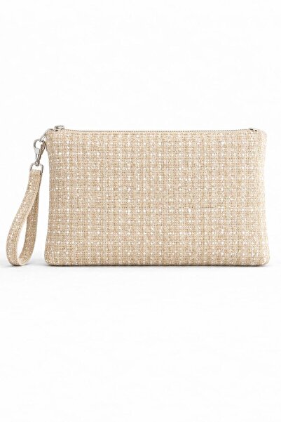 MONAAR Simli Parıltılı Tüvit Clutch Portföy Çanta Tablet Uyumlu