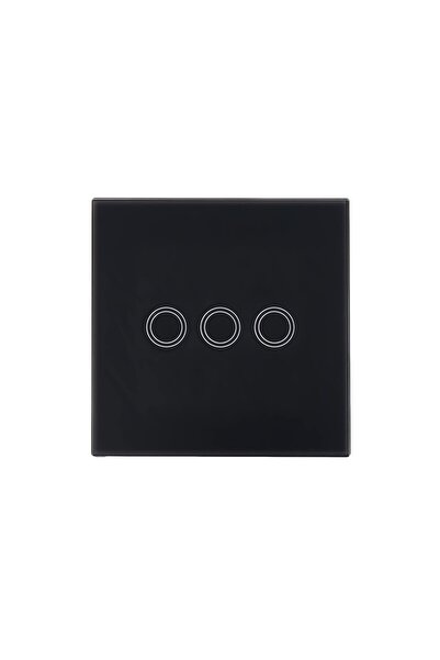zola Triple touch switch, illuminated buttons, glass panel, 8.6x8.6x3.3 cm, b...