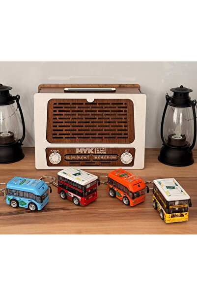 mykhediyevesanatatölyesi Metal Bus Keychain and Bag Ornament with Working Par...