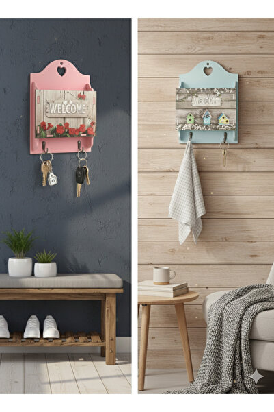 BMHOUSE Duvara Monte Anahtarlık – Dekoratif Askılı Anahtar Kutusu ve Posta