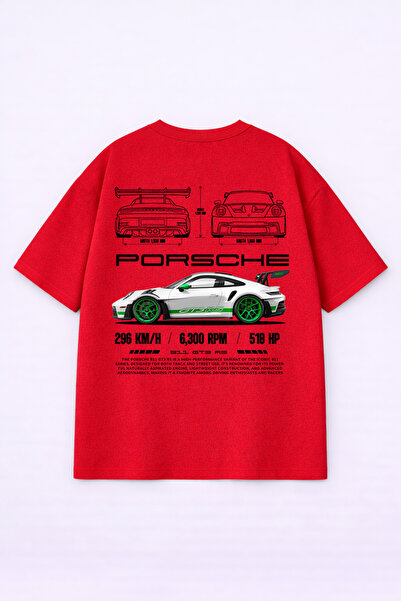 LORVEX Oversized T-Shirt 100% Cotton Comfortable Fit 911 Porsche Printed T-Shirt