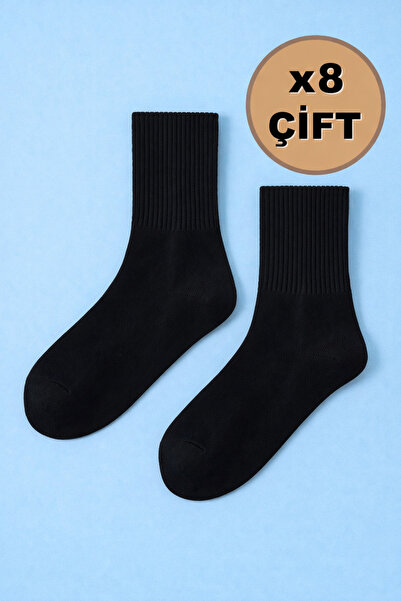 Çorap Çekmecesi 8 Pack Plain Tennis Socks Black