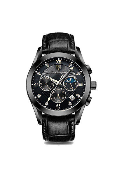 GENERAL Men's watch, black color, black dial, black bezel