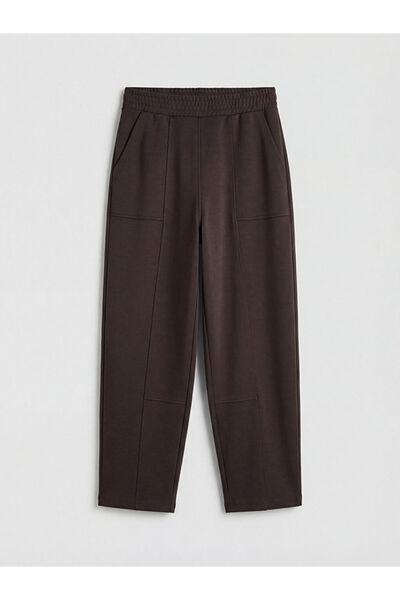 LC Waikiki Кафяви еластични панталони за дамски спортен екип с мека материя