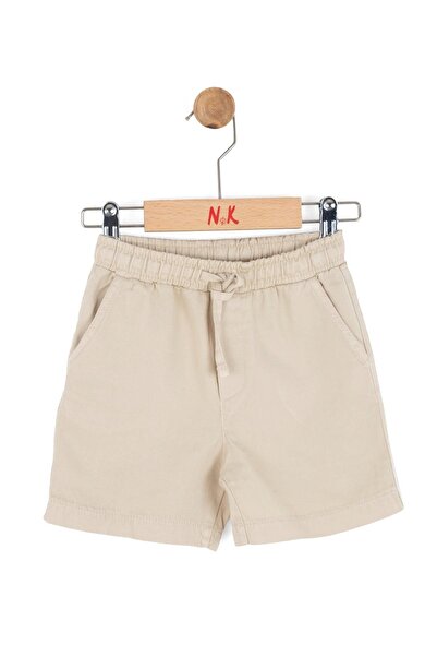 nk kids Baby Boy 1-4 Years Elastic Waist Tencel Shorts Cream