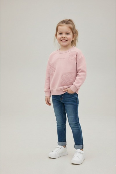 Oo La La O la la Girl's ελαφρύ Floral Powder Pink Sweatshirt 3-12 ετών