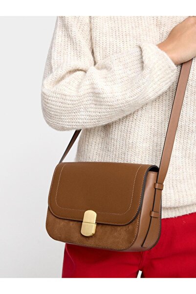 PARFOIS Kadın Kapaklı Deri Efektli Çapraz Çanta