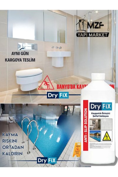 MZF Dryfix Kayganlık Önleyici Kaydırma Şeffaf Solüsyon Anti Slip Solution 1 L