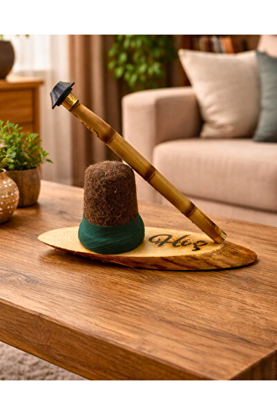 SUFİ TESBİH & ESANS VE HEDİYELİK Mevlevi Sikke ve Ney Figürlü “Hiç” Yazılı De...