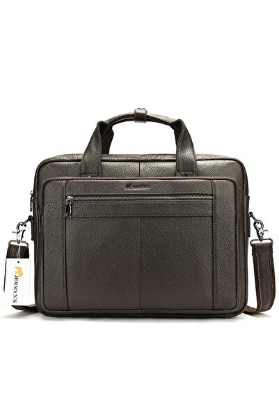JERMYN'S Laptop bag, Auckland, dark brown genuine leather