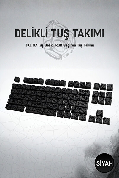 Decorius Mekanik Klavye Delikli Tuş Takımı (Keycaps) Seti- 87 Tuş TKL Profil ...