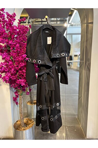 SERAP ESER EXCLUSIVE STİLİX- FİLE DETAYLI UZUN HIRKA