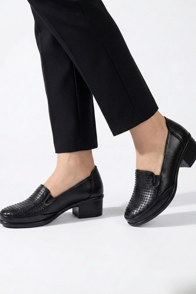 Ekonomik Ayakkabı Women's Black Orthopedic Comfort Block Heel Casual Shoes - ...