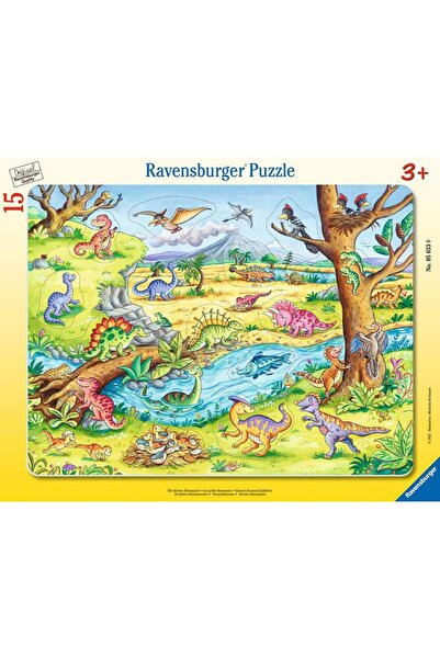 RAVENSBURGER Puzzle 15 pieces - Frame Puzzle - Dinosaurs (Ravensburger-05633)