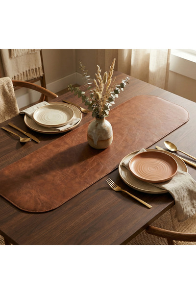 Grand Fine Art 1 Piece Leather Mini Table Runner -Keyboard Mat-Table Mat-Desk...