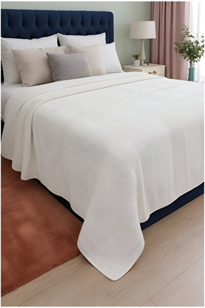 LALHOME Line Wellsoft Double Jacquard Blanket Cream