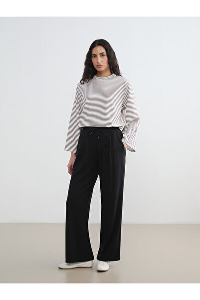 LC Waikiki Rmz Gi̇yi̇m Farkiyla Women's Wide Leg Sweatpants with Waist Drawst...