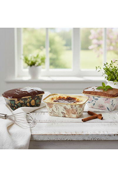 EVİST Rectangular & Thick (Gold & Foil) Muffin Paper Cake Cup - Mouth: 6.3X11...