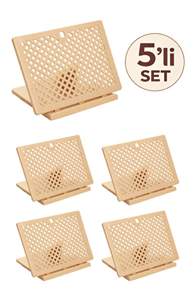 ihvan online 5’li Katlanabilir Plastik Rahle Seti – Portatif Masaüstü Kitap T...