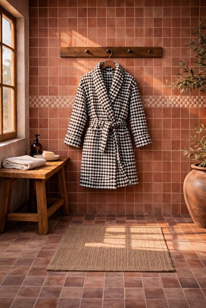 Eclectic Home Noir Grid Bathrobe