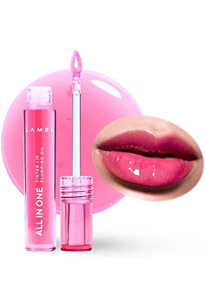 LAMEL زيت تكبير الشفاه الملون متعدد الاستخدامات، ملمع شفاه - وردي لامع 402