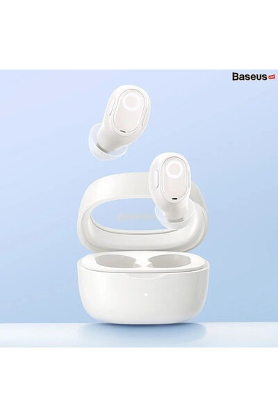 Baseus WM02, 5 ore, Bluetooth 5.3, Alb/Crem