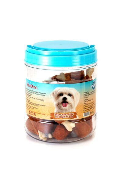 Biodog RECOMPENSE PENTRU CAINI PULPE DIN CALCIU CU PIEPT DE PUI 500G/CE-22H