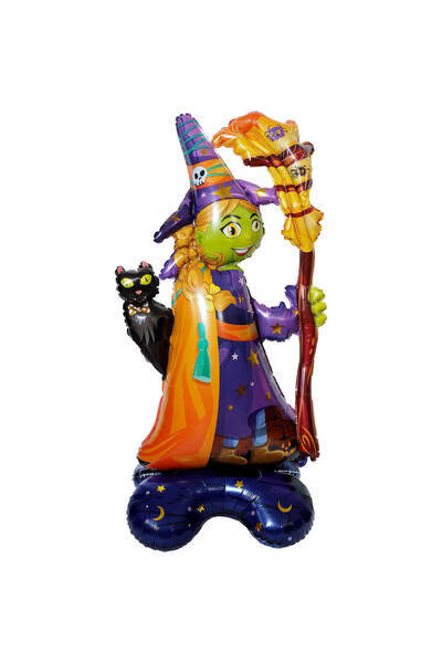 ACTION ONE Decoratiune Eventy Vrajitoarea si pisica neagra, balon folie 3D, 1...