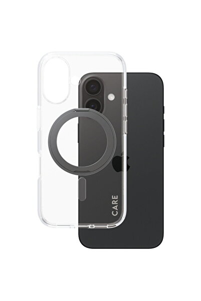 Panzer Glass Husa pentru iPhone 16 - PanzerGlass® CARE Feature Black Kickstan...