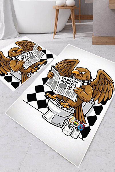Harika bir ev Hari̇kabi̇rev | Bathroom and Toilet Mats Eagle Reading the News...