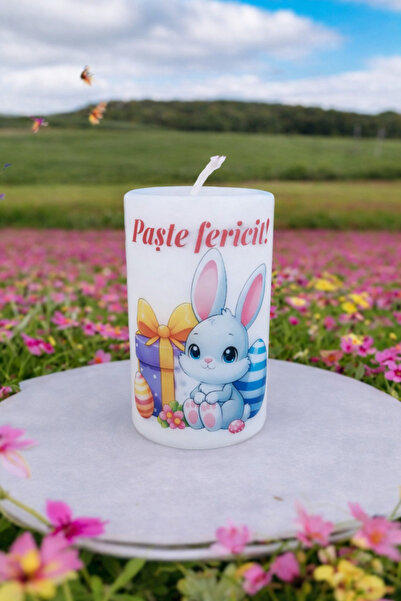 OEM Decorative Easter Candle 10x6 cm, 250g, Bunny with Gift Pattern, "Happy E...