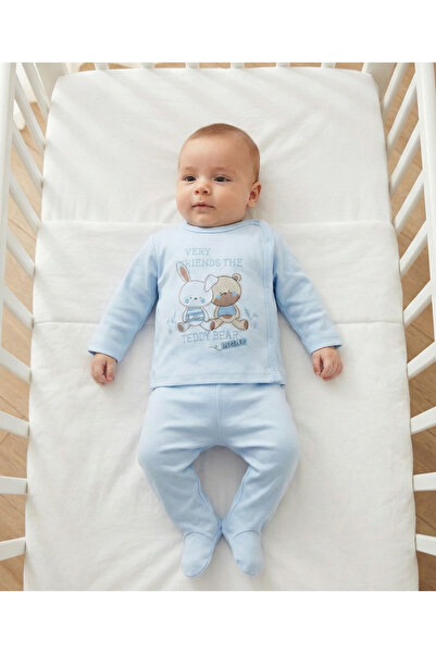 Elbebek Baby مجموعة أحذية لحديثي الولادة قطن بير براذرز مطبوع بنسبة 100% (0-3...