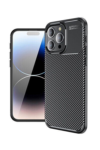 VERTEK Carbon AutoFocus Silicone Case compatible with Apple iPhone 16 Pro - B...