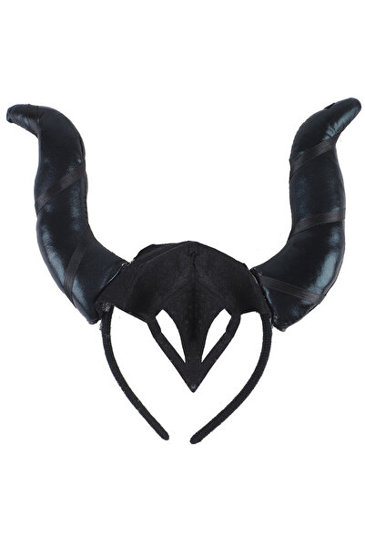 ACTION ONE Bentita cu coarne Eventy pentru Halloween, 23cm, negru argintiu