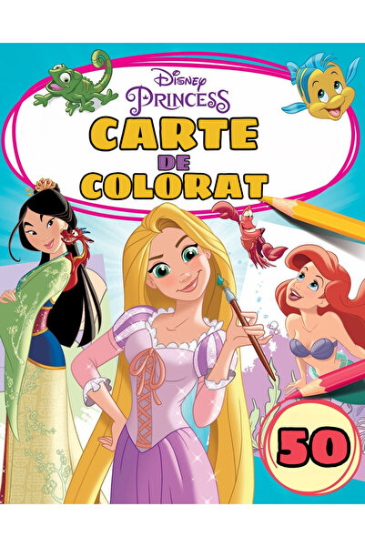 Disney Coloring book, 50 illustrations Princesses from Drawings, A4