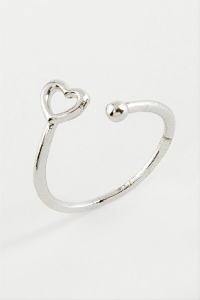 ZERO LAND خاتم NRZSNT على شكل قلب - (175731) لون فضي