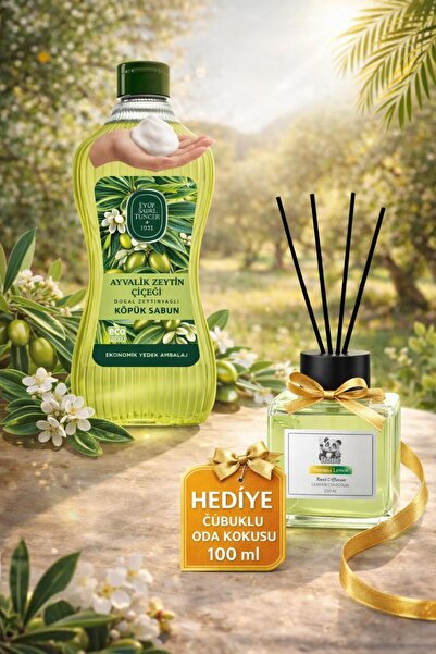 Eyüp Sabri Tuncer Ayvalık Olive Blossom Foam Soap 1.5 L and Green Tea Fragran...