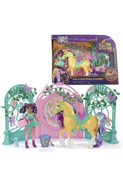 Spinmaster Spin Master Unicorn Academy - Set de joacă cu grajd Ava și frunze ...