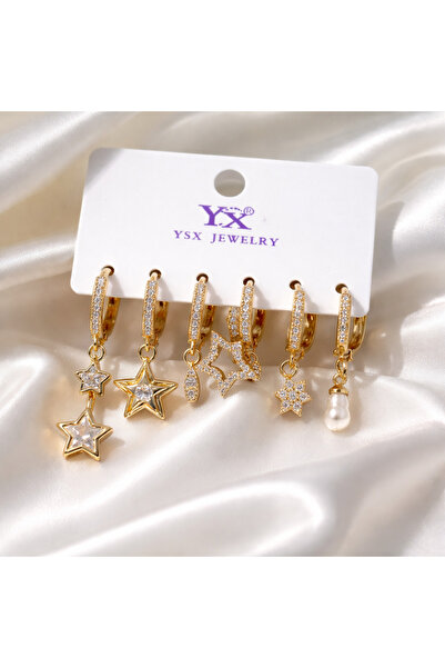 zeynep Ysx 6'lı Çoklu Küpe Seti