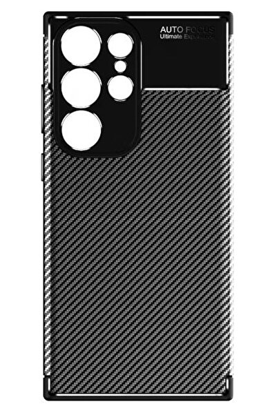 OEM Θήκη σιλικόνης Carbon AutoFocus συμβατή με Samsung Galaxy S24 Ultra, μαύρη