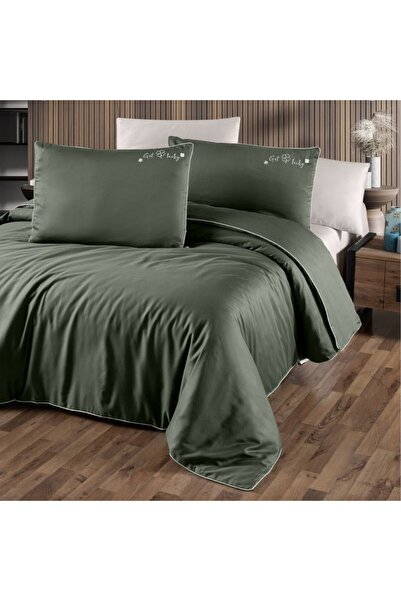 First Choice Duvet Cover Set, green, luxury Cotton satin 6 pieces, First Choi...