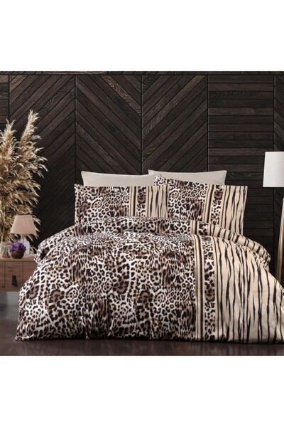 First Choice Luxury Cotton satin Duvet Cover Set 6 pieces, First Choice, Leop...